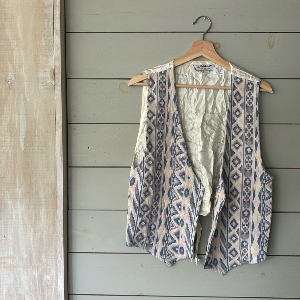 Vintage Multicolor Patterned Vest
